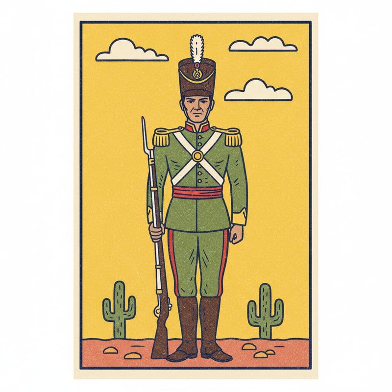 Mexican Lotería Soldier Illustration