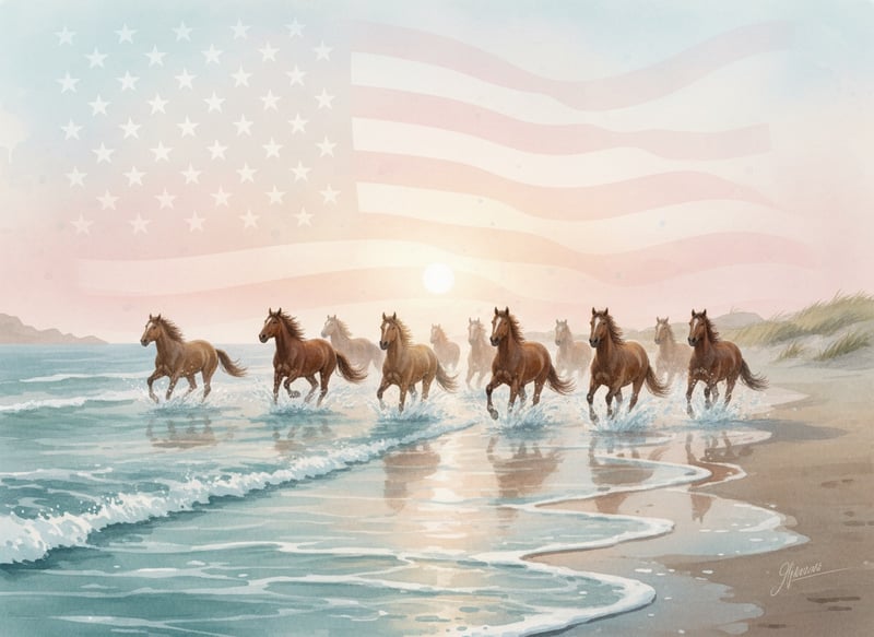 Wild Horses at Sunrise