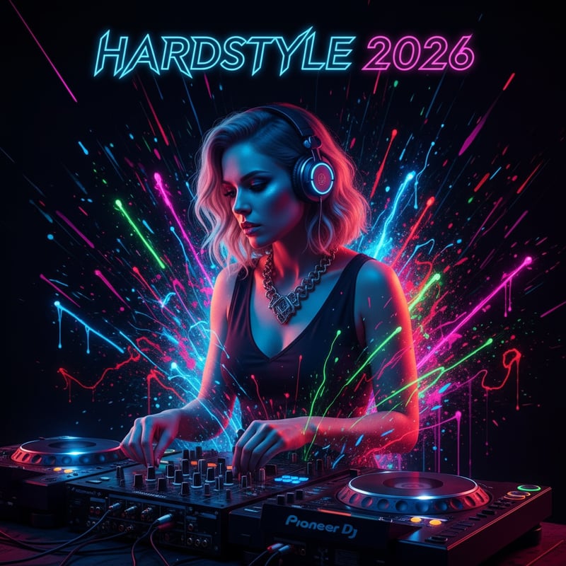 Neon Female DJ Hardstyle 2026