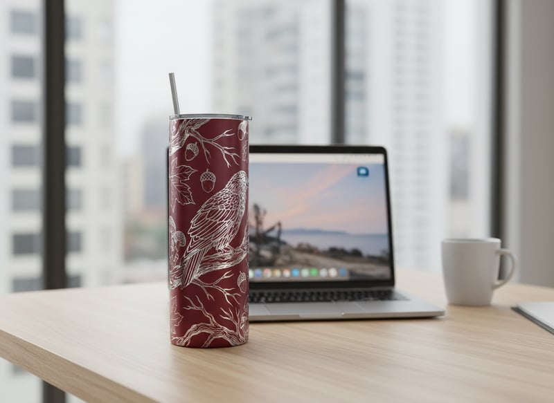 Burgundy Red Skinny Tumbler Photo