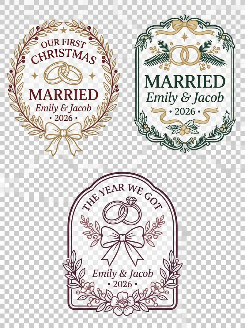 First Christmas Married Ornament Set