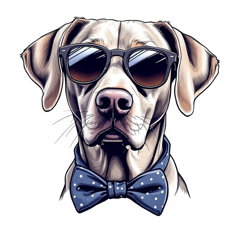 Weimaraner Dog Portrait in Sunglasses
