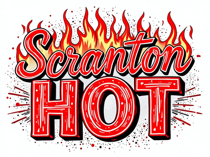 1990s Vintage 'Scranton Hot' Typography