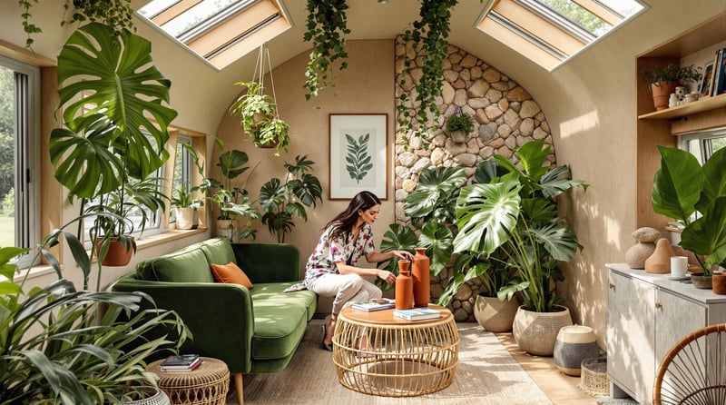 Biophilic Compact Mobile Home Interior