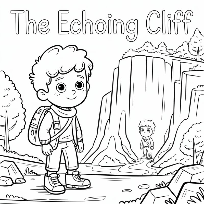 Children's Coloring Page: The Echoing Cliff