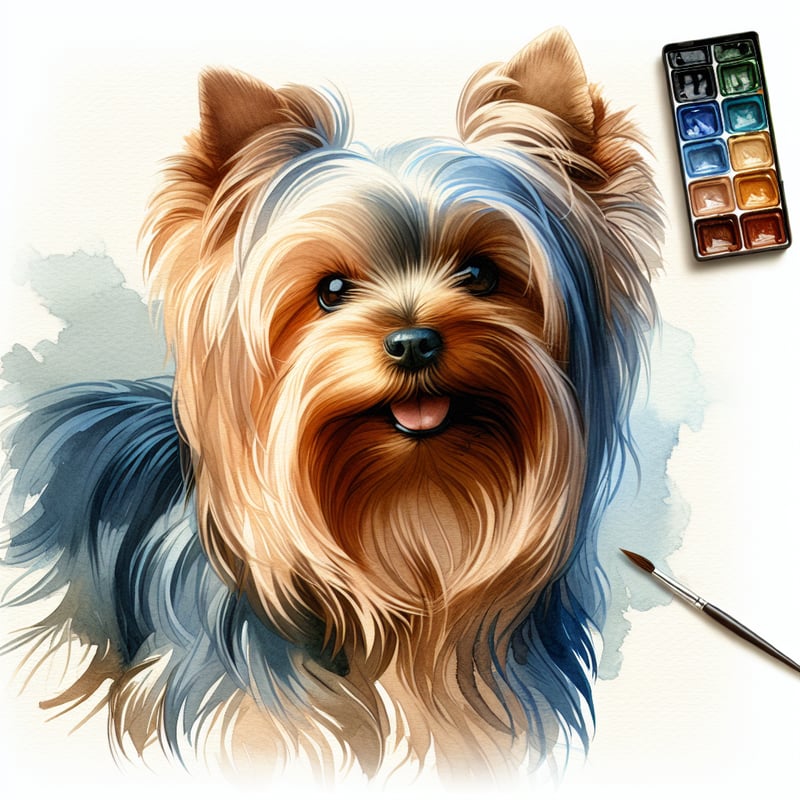 Watercolor Yorkshire Terrier Painting