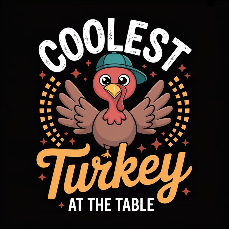 Cute Turkey Cartoon Illustration