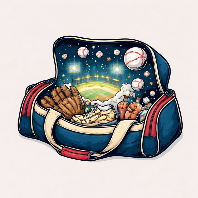 Glowing Universe in Baseball Gear Bag