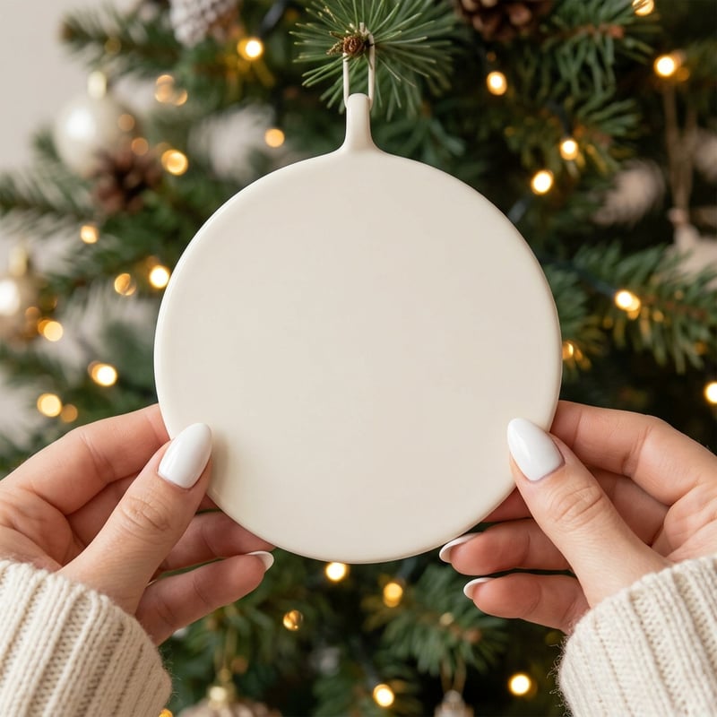 Photorealistic Christmas Ornament Mockup