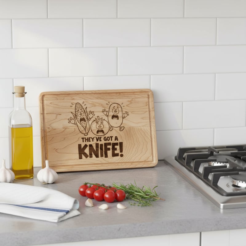 Kitchen Cutting Board with Natural Props