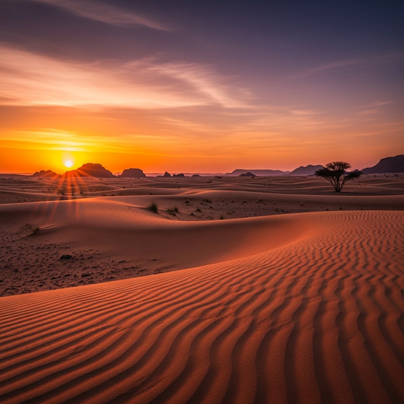 Vast Desert Sunset Scene