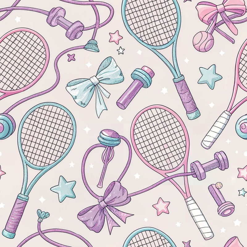 Pastel Fitness Gear Vector Pattern