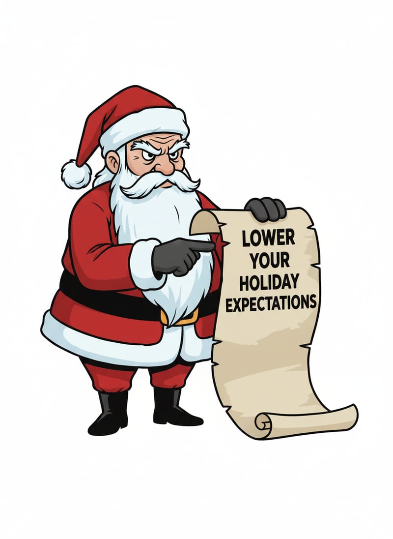 Grumpy Santa with Holiday List