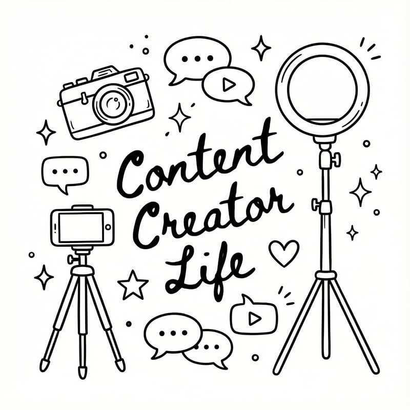 Content Creator Life Doodle Art