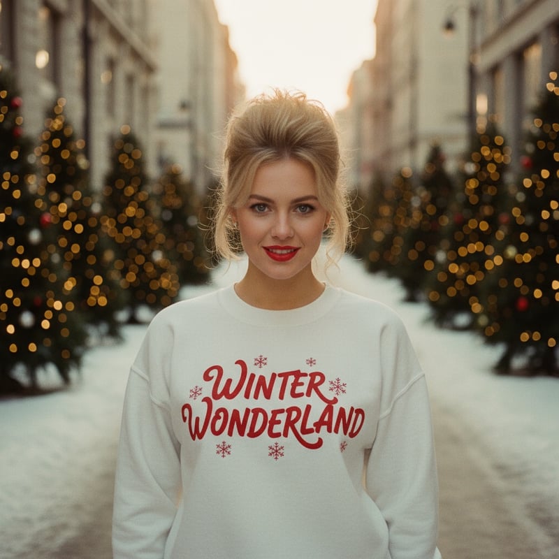 Vintage 1980s Woman in White Sweatshirt