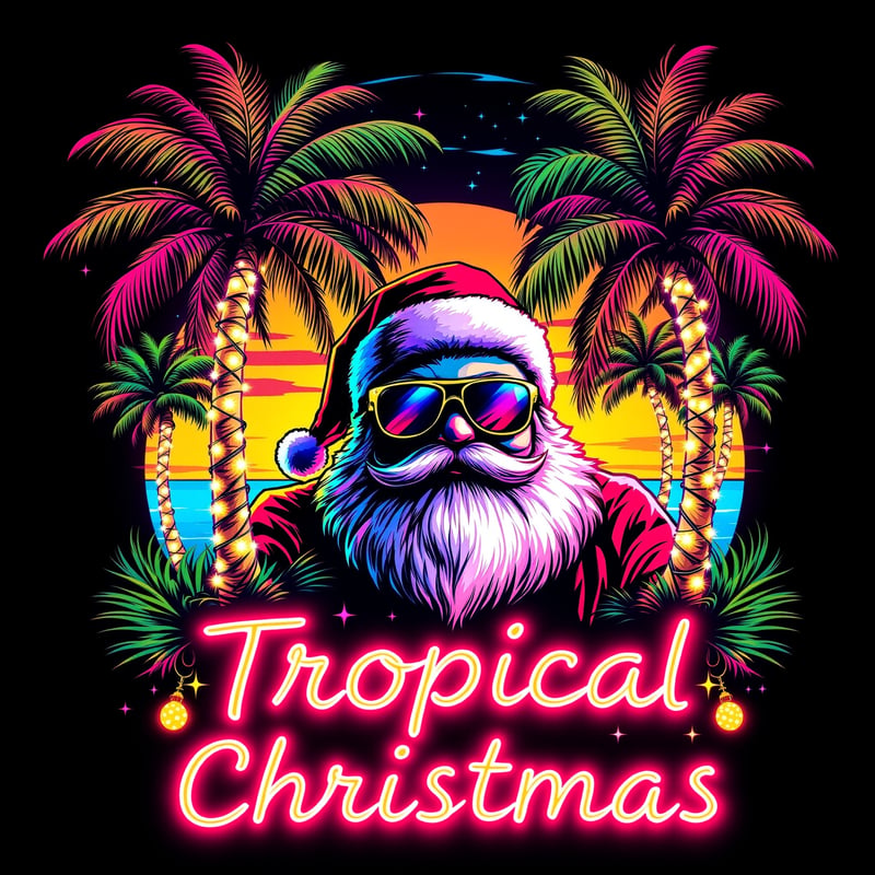 Retro 80s Tropical Christmas Design