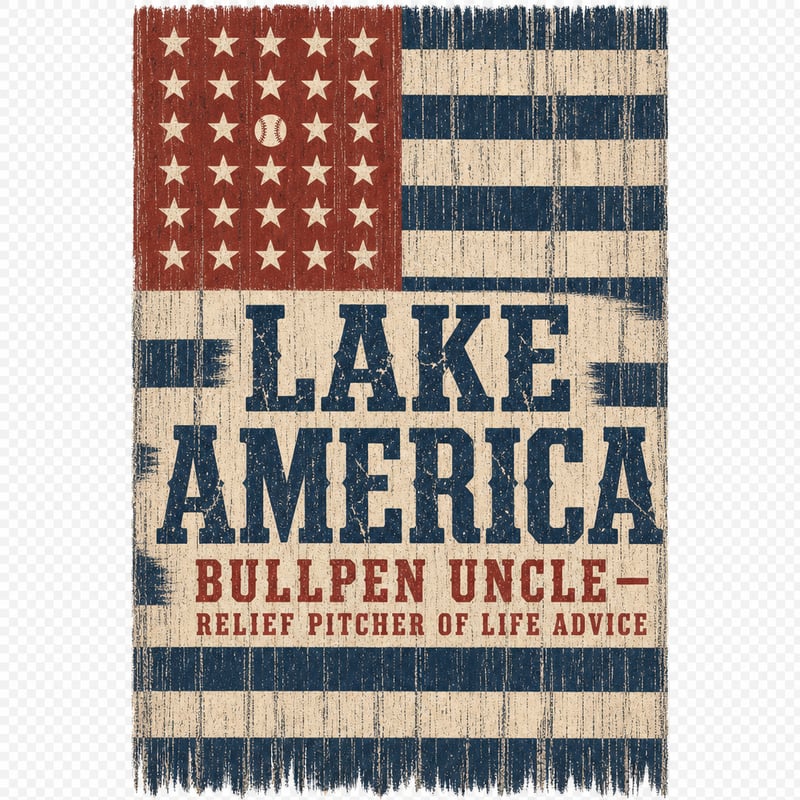 Navy & Cream Distressed Flag Panel