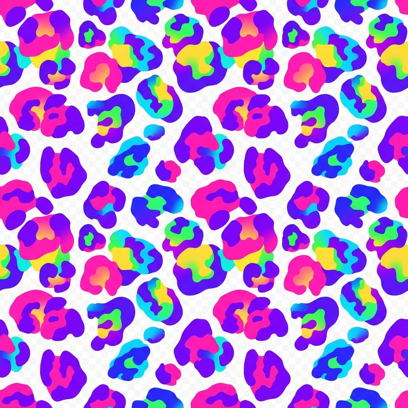 Vivid Rainbow Leopard Print Pattern