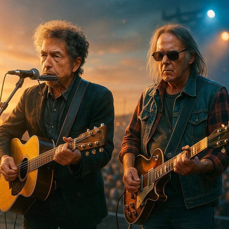 Bob Dylan & Neil Young Live Sunset Show