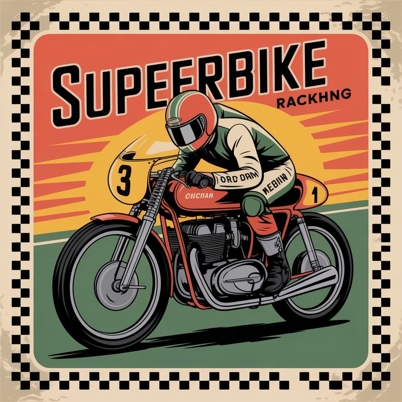 Vintage Superbike Racing Poster