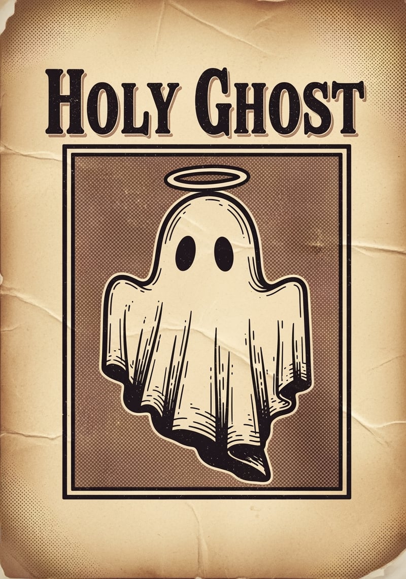 Vintage Christian Halloween Ghost Graphic