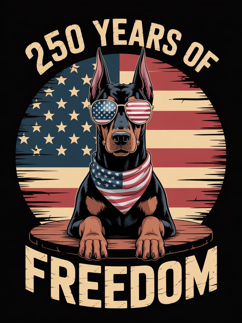 Patriotic Doberman Graphic Tee