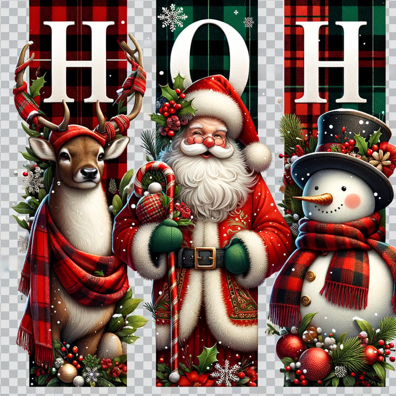 Three-column HO HO HO Christmas Design