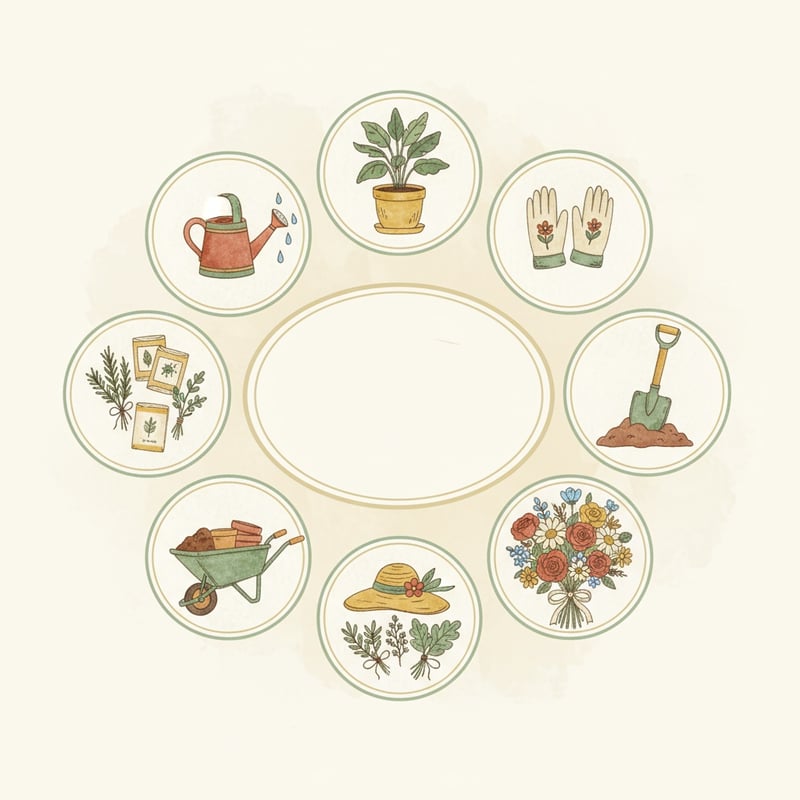 Charming Gardener-Themed Illustration Set
