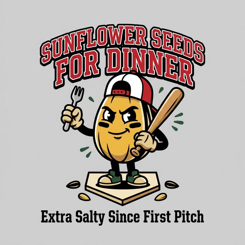 Sunflower Seeds Baseball Mascot Tee