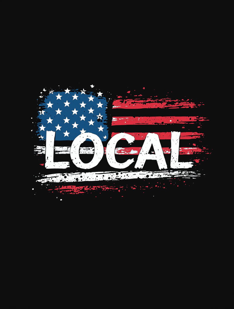 Patriotic Local American Flag Design