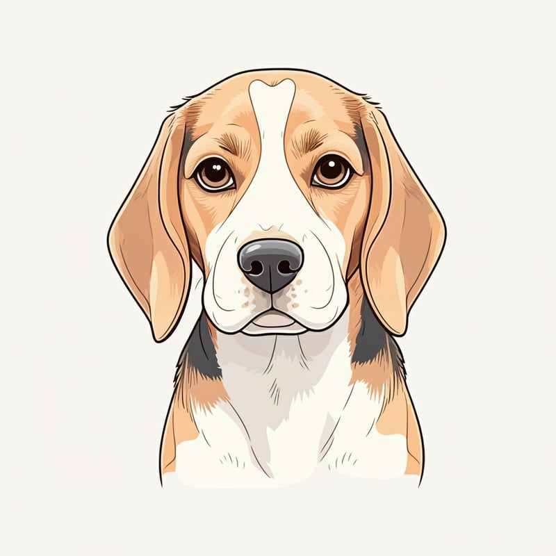 Beagle Line Art for Coloring
