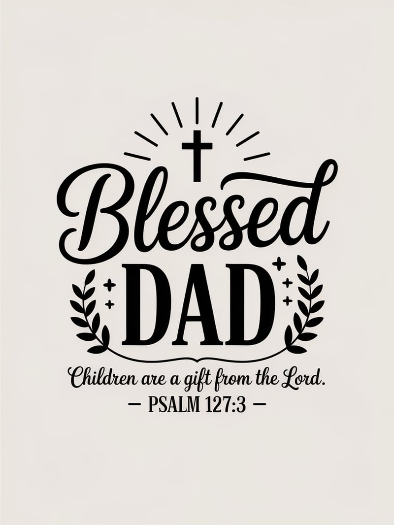 Blessed Dad Christian Typography Design