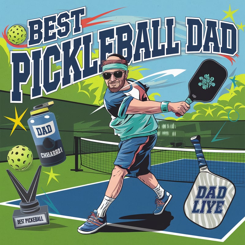 Best Pickleball Dad Illustration