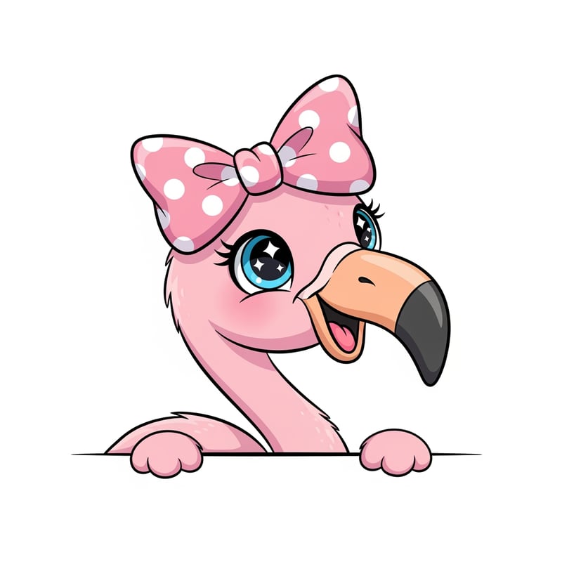 Cute Kawaii Flamingo Illustration