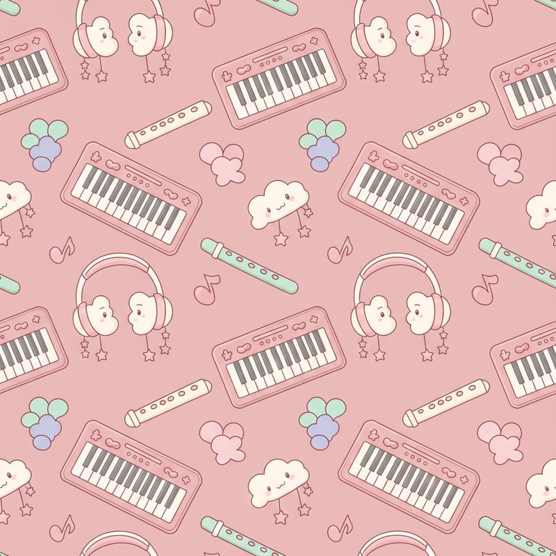 Pastel Musical Instruments Pattern