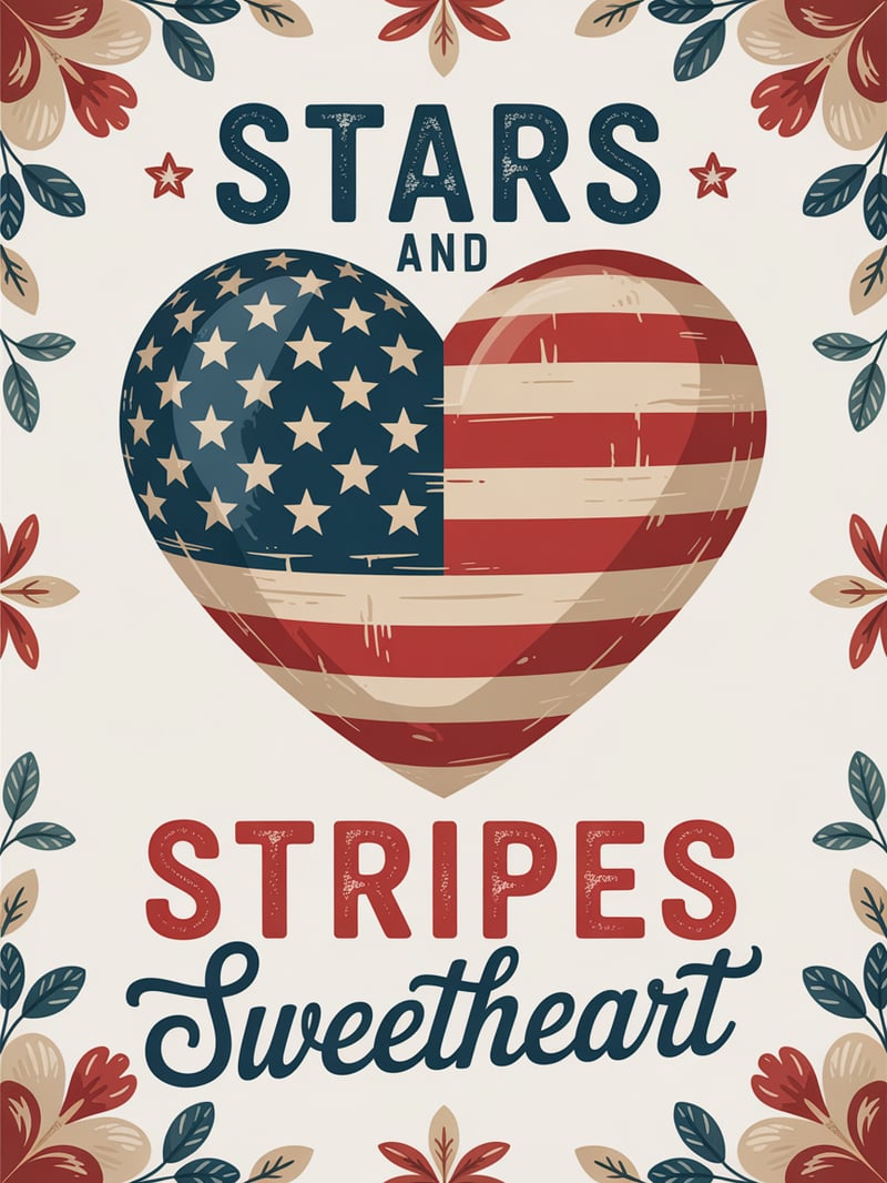 Patriotic Vintage Valentine's Day Card