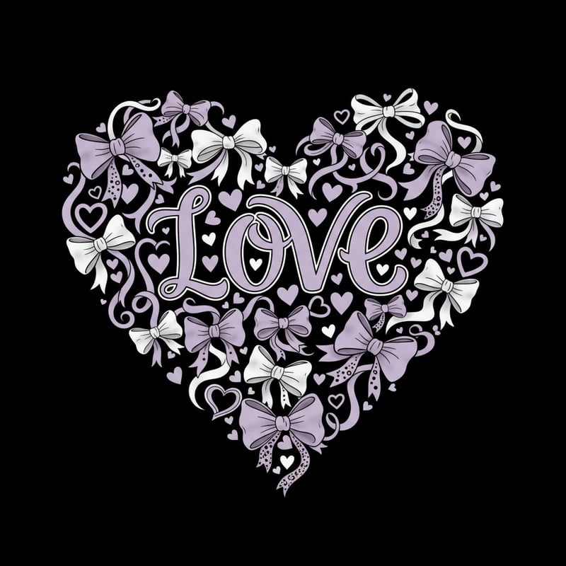 Lilac Heart-Shaped Love Design