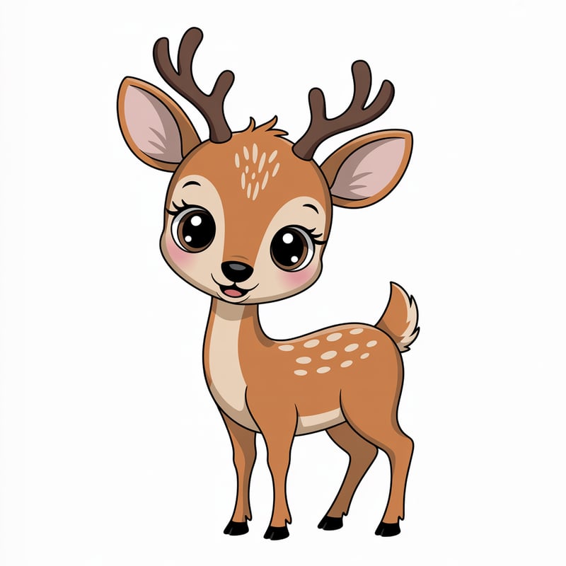 Cute Animated Nursery Deer Art