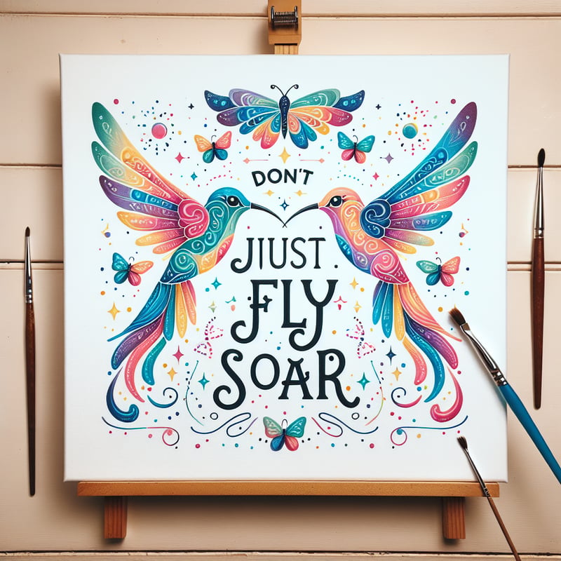 Colorful Hummingbirds with Inspirational Text