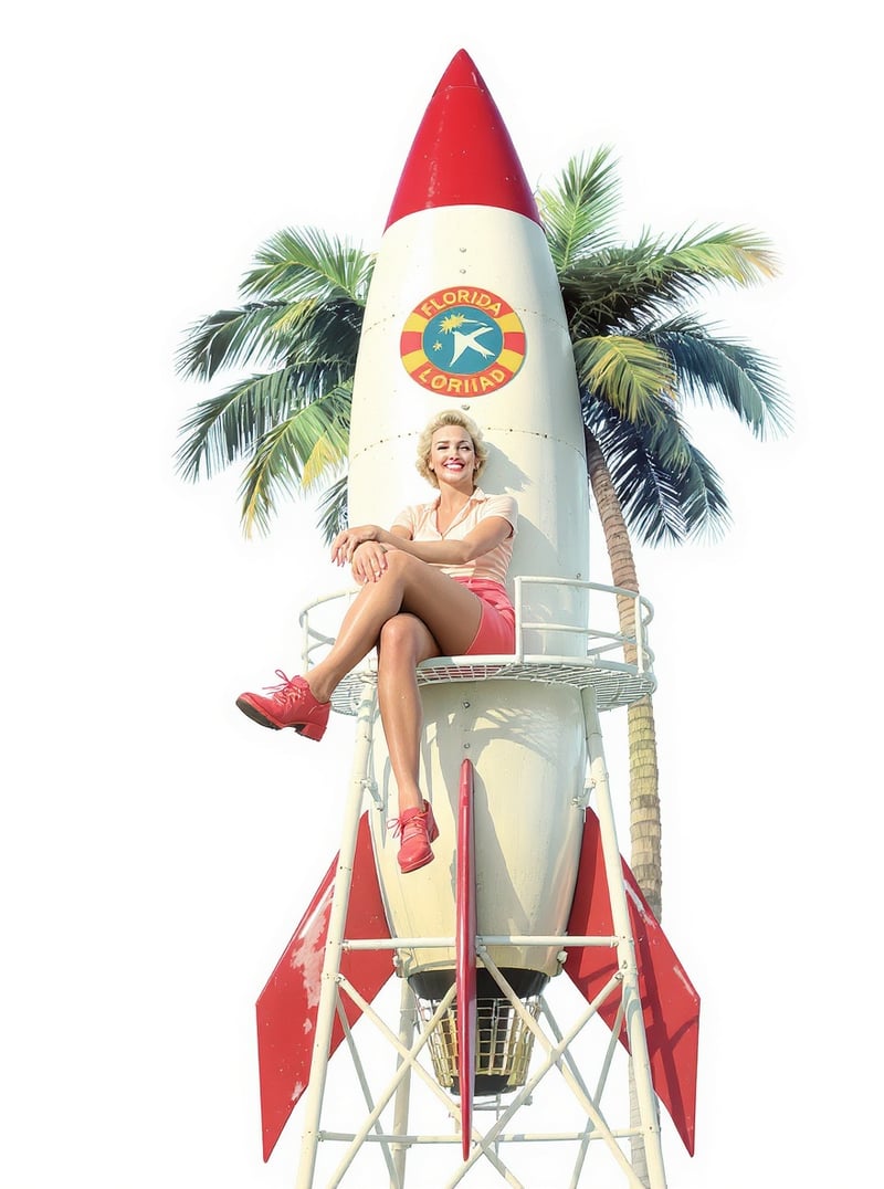 Vintage 50s Florida Lifeguard Illustration