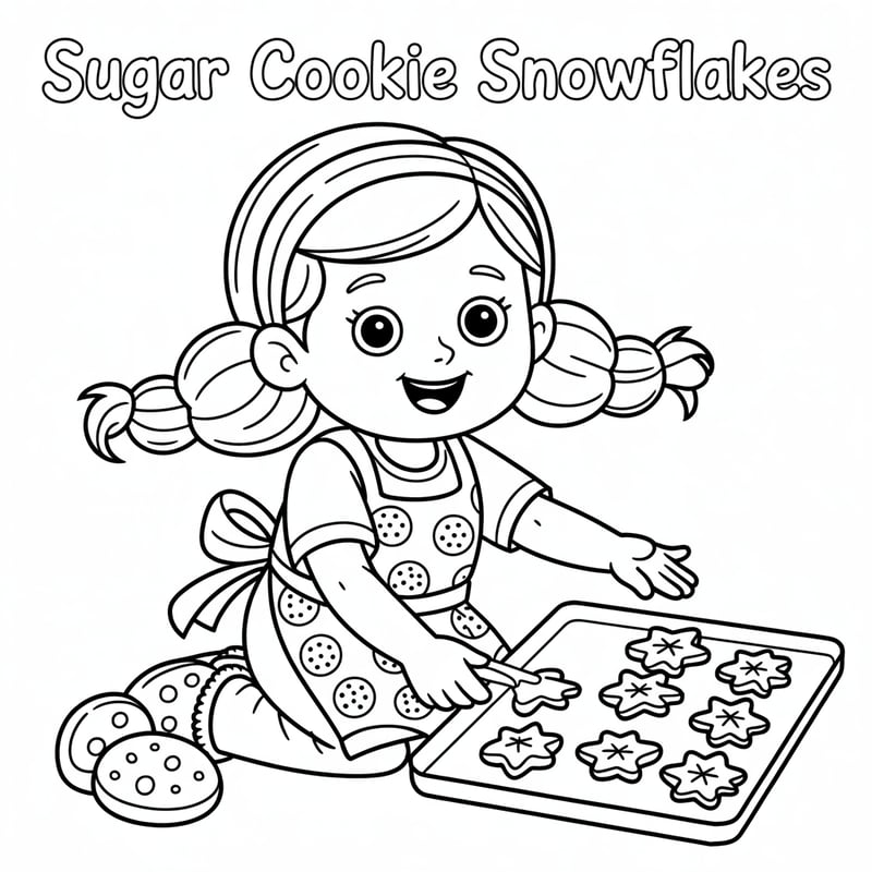 Sugar Cookie Snowflakes Coloring Page