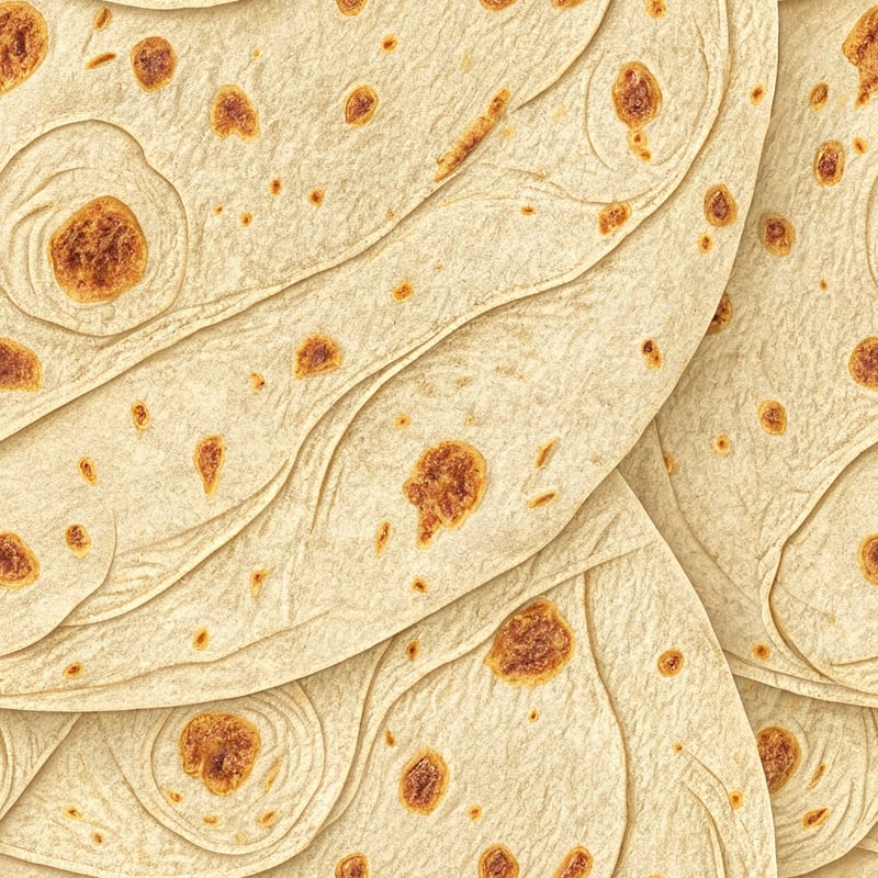 Close-up of a textured flour tortilla