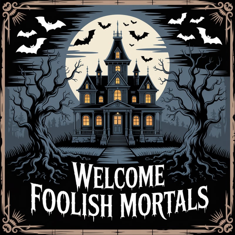 Haunted Mansion Gothic Illustration