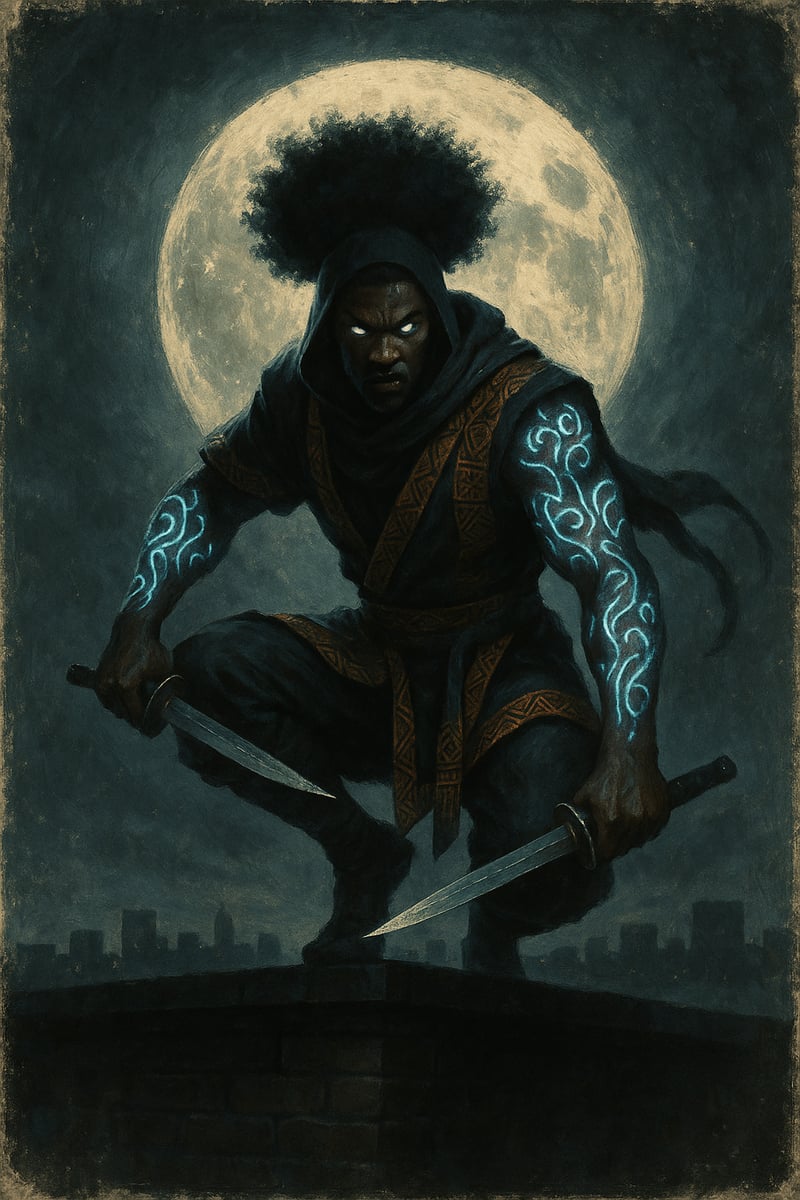Afro Ninja in Stealth Pose