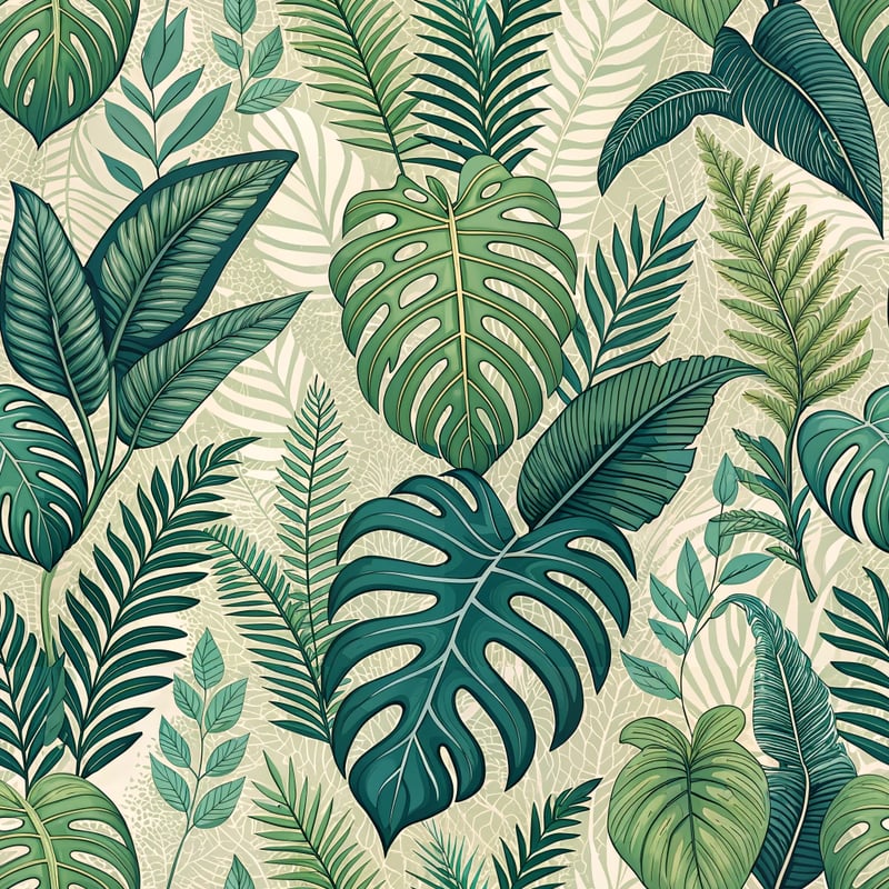 Striped Green Plants Pattern