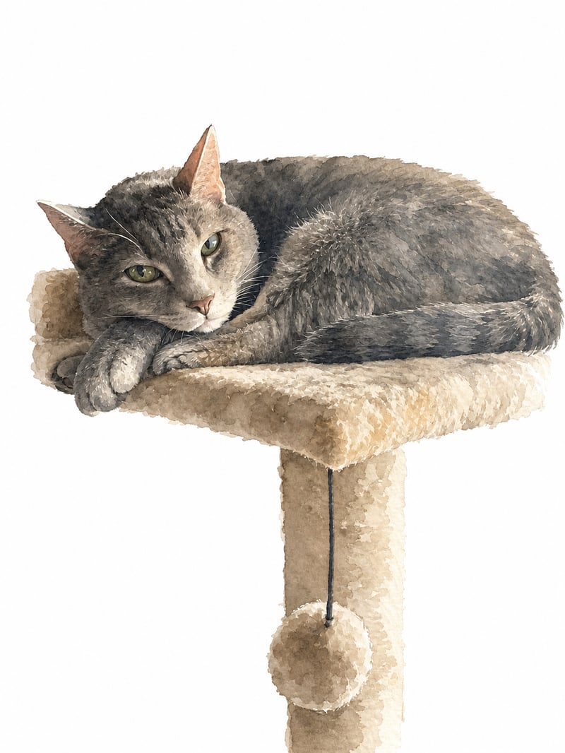 Watercolor Cat on Transparent Background