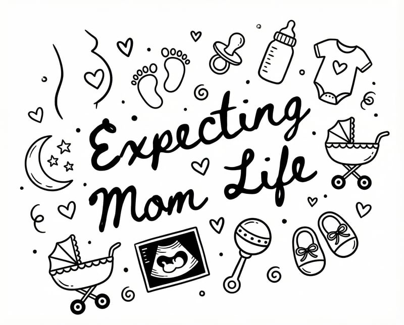 Expecting Mom Life Handwritten Design