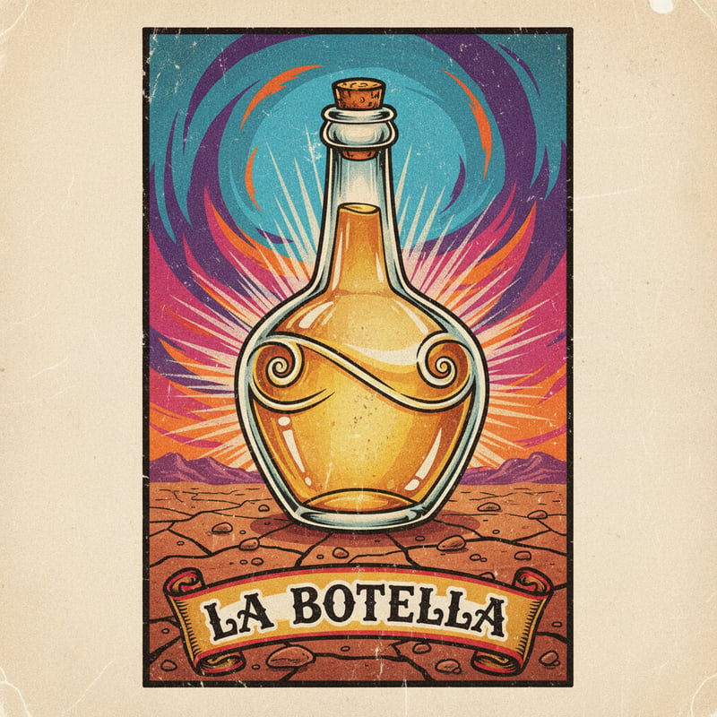 Traditional Mexican Lotería La Botella
