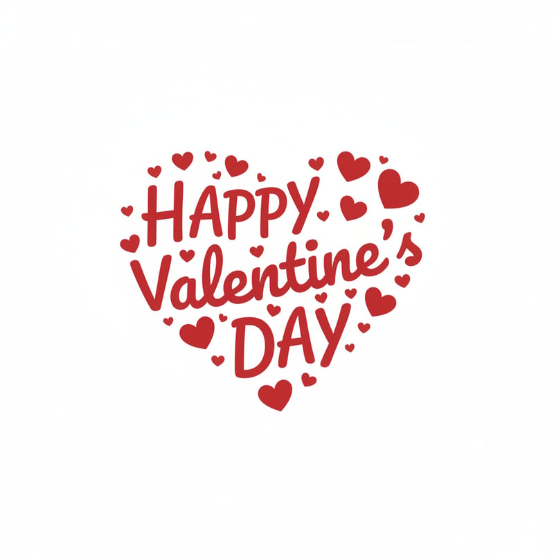 Vibrant Red Heart Text Design