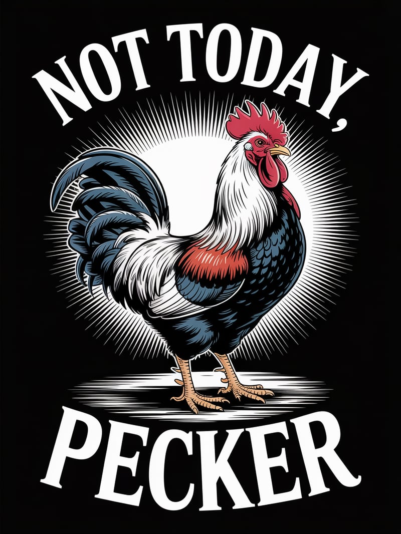 Vintage Woodcut Rooster Illustration